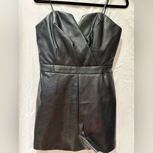 Petal and Pup Vegan Black Leather Romper Large
